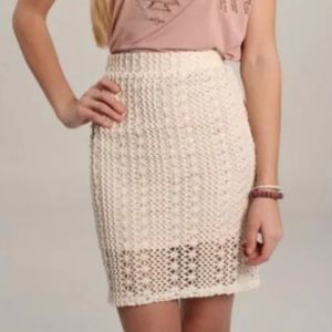 Vintage Free People Lace Crochet Skirt